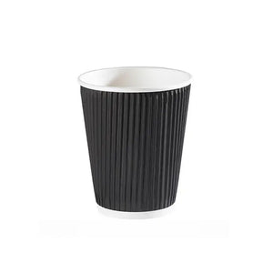 Go Pak 12oz Squat Ripple Coffee Cup Black (qty 500)