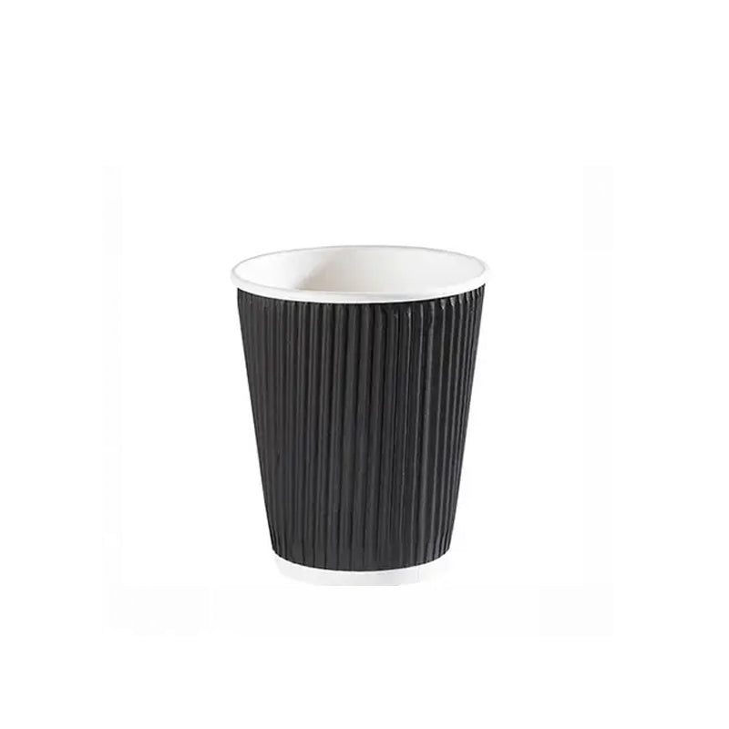 Go Pak 8oz Ripple Coffee Cups Black (qty 500) – Beanmachines