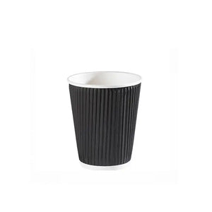 Go Pak 8oz Ripple Coffee Cups Black (qty 500)